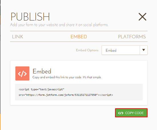 Copy Code