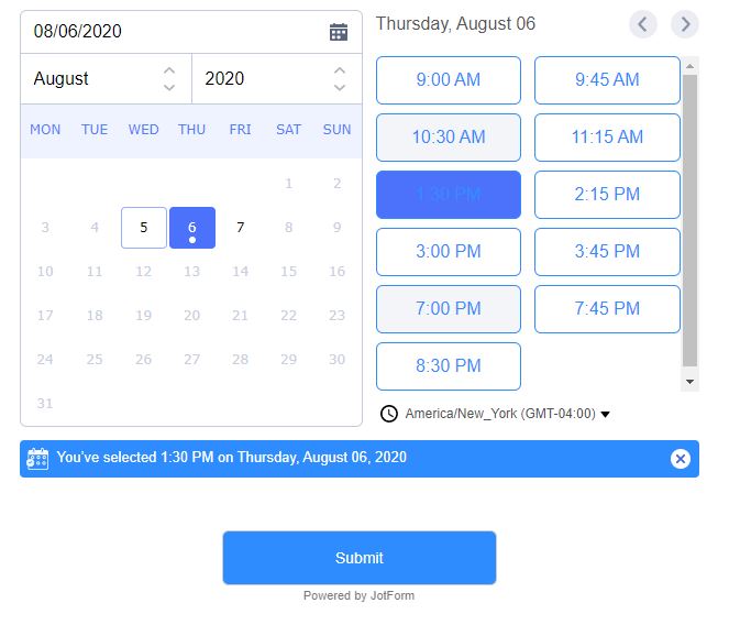 Appointment slot : able to select multiple appointments per day