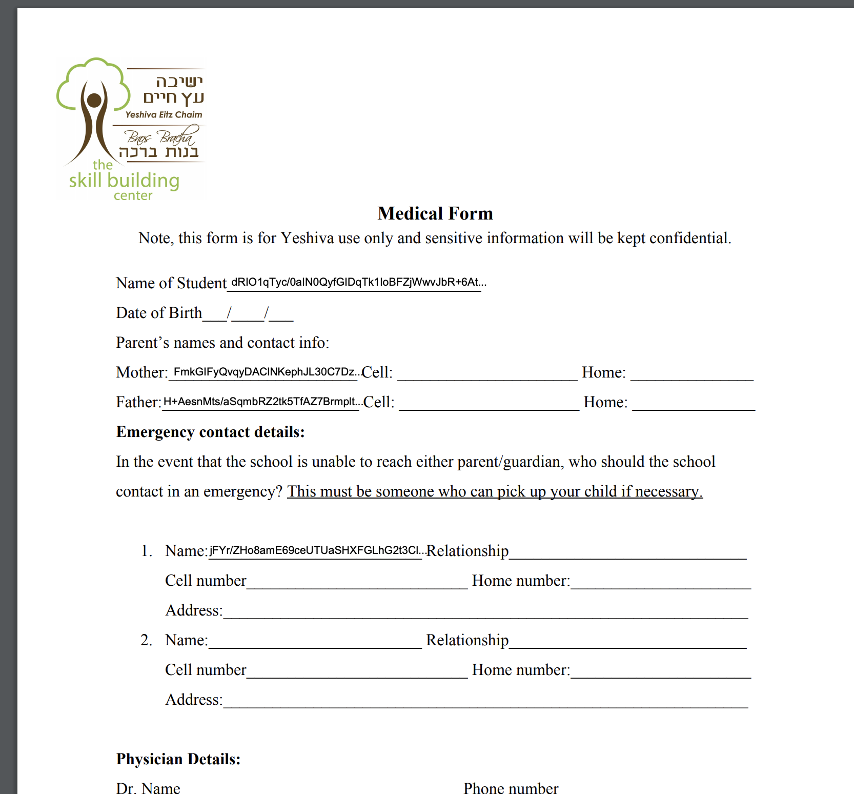 PDF form download and Excel submissions are gibberish