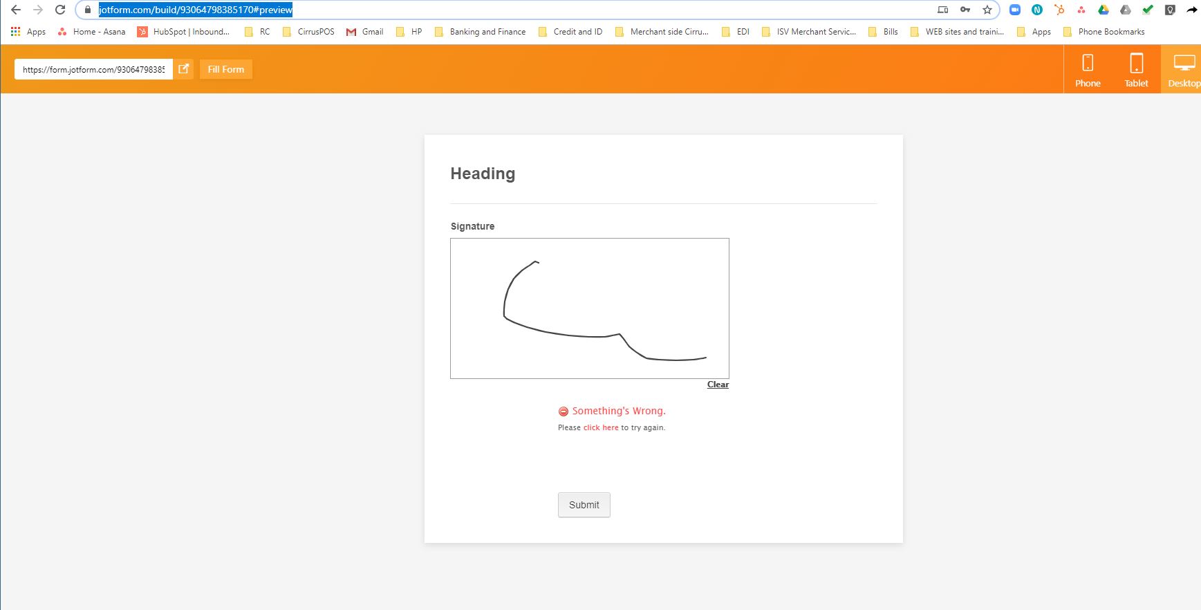 DocuSign widget not working