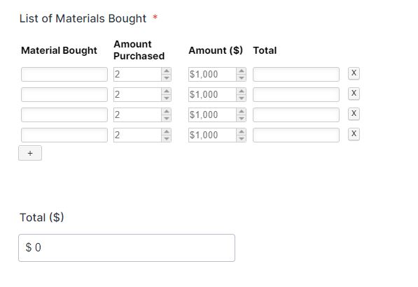 Is it possible to sum Configurable List?