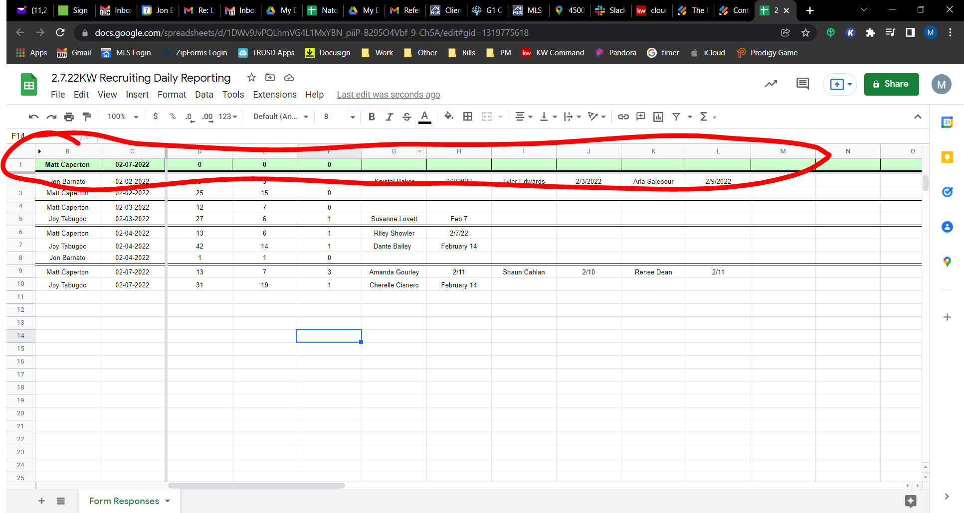 New entries is wiping out spreadsheet header row