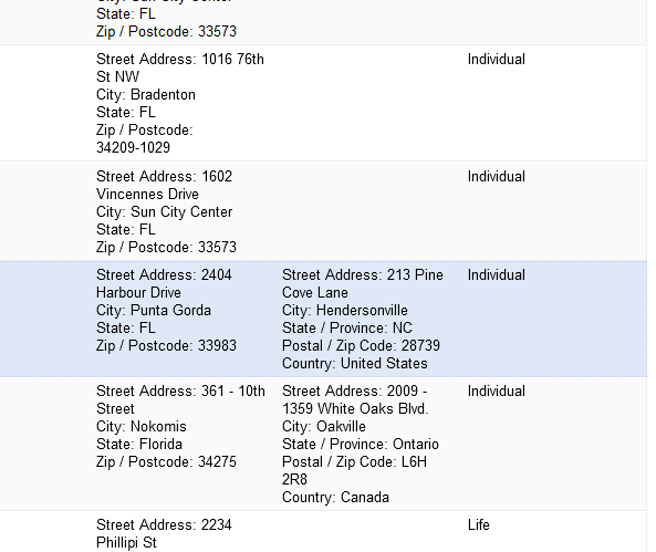 Is there a way to shorten the Address in reports?