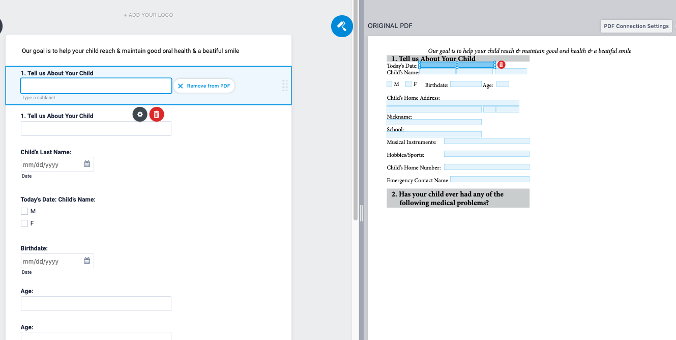 How to design my form (in Indesign, Acrobat) so that it maps correctly when  I import to Jotform
