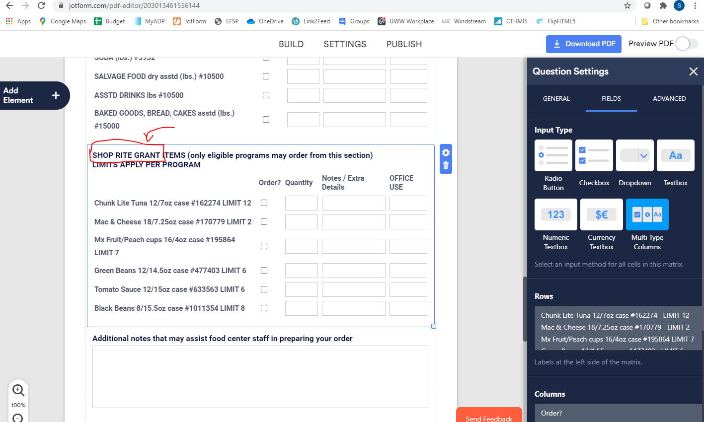 PDF Editor / Form Not Updating