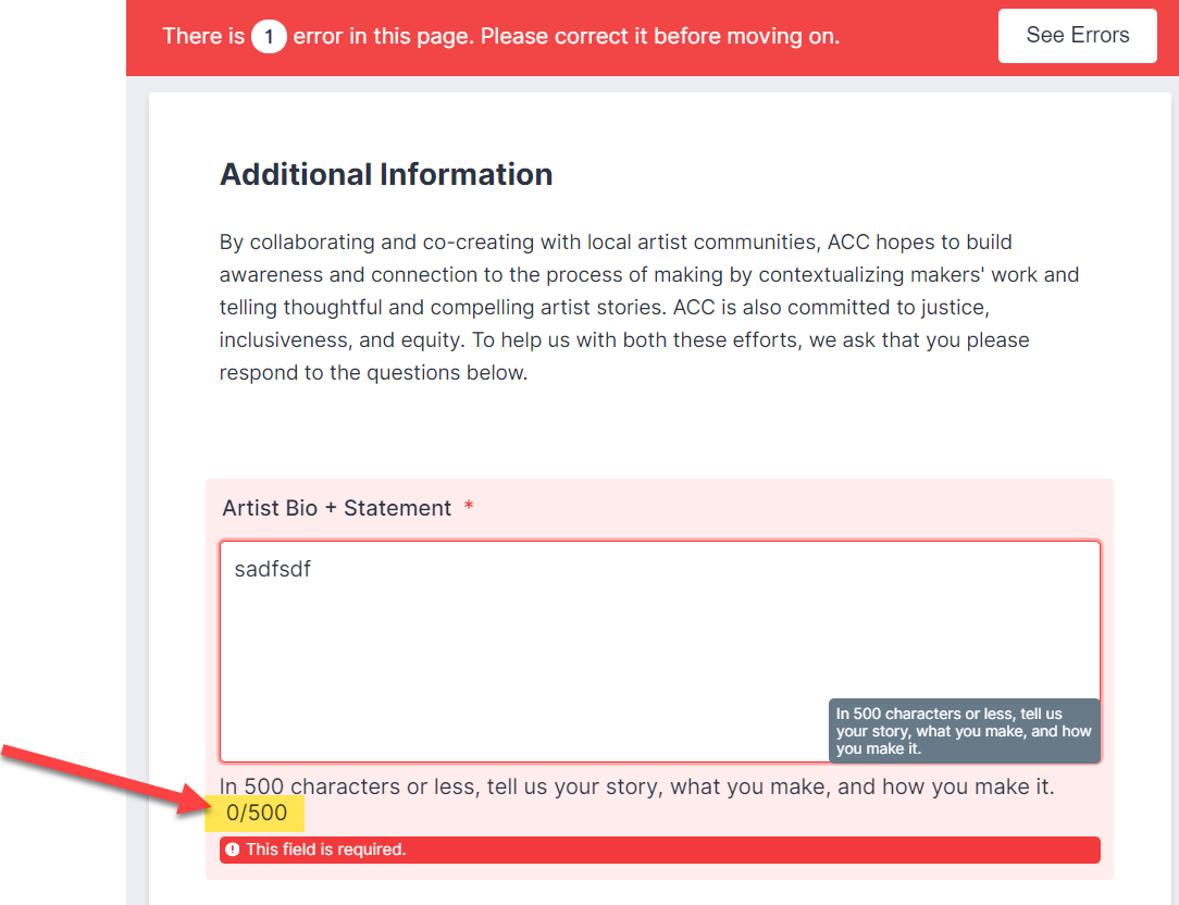 Continue Forms Later Long Text Field With Character Limit Ignores The Saved Entry And Still Shows 0 Character Count