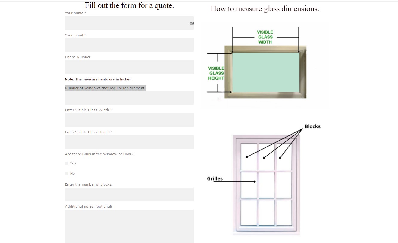 Form for specific dimensions.