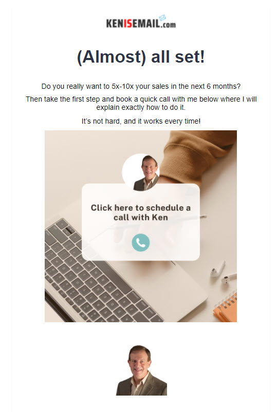 how do I remove the image that appears at the bottom of the 'thank you