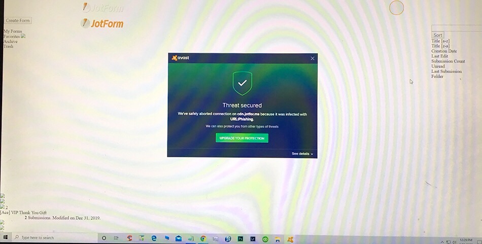avast threat secured popup