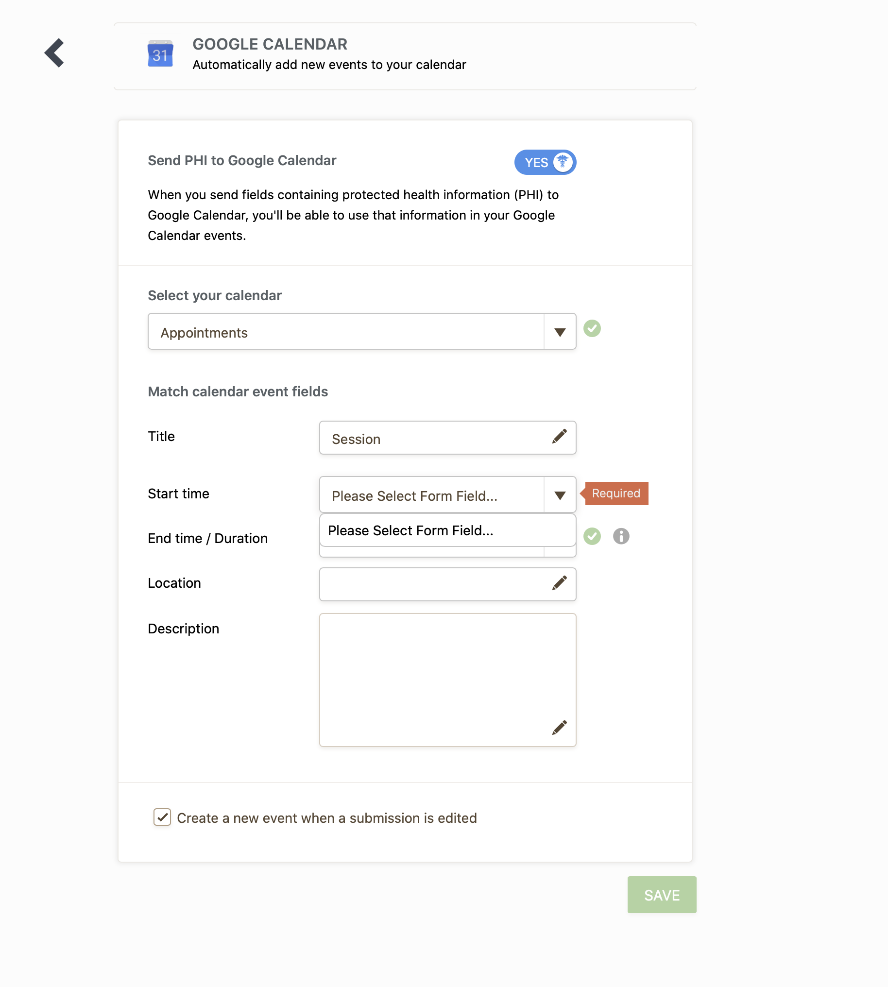 Google Calendar Integration