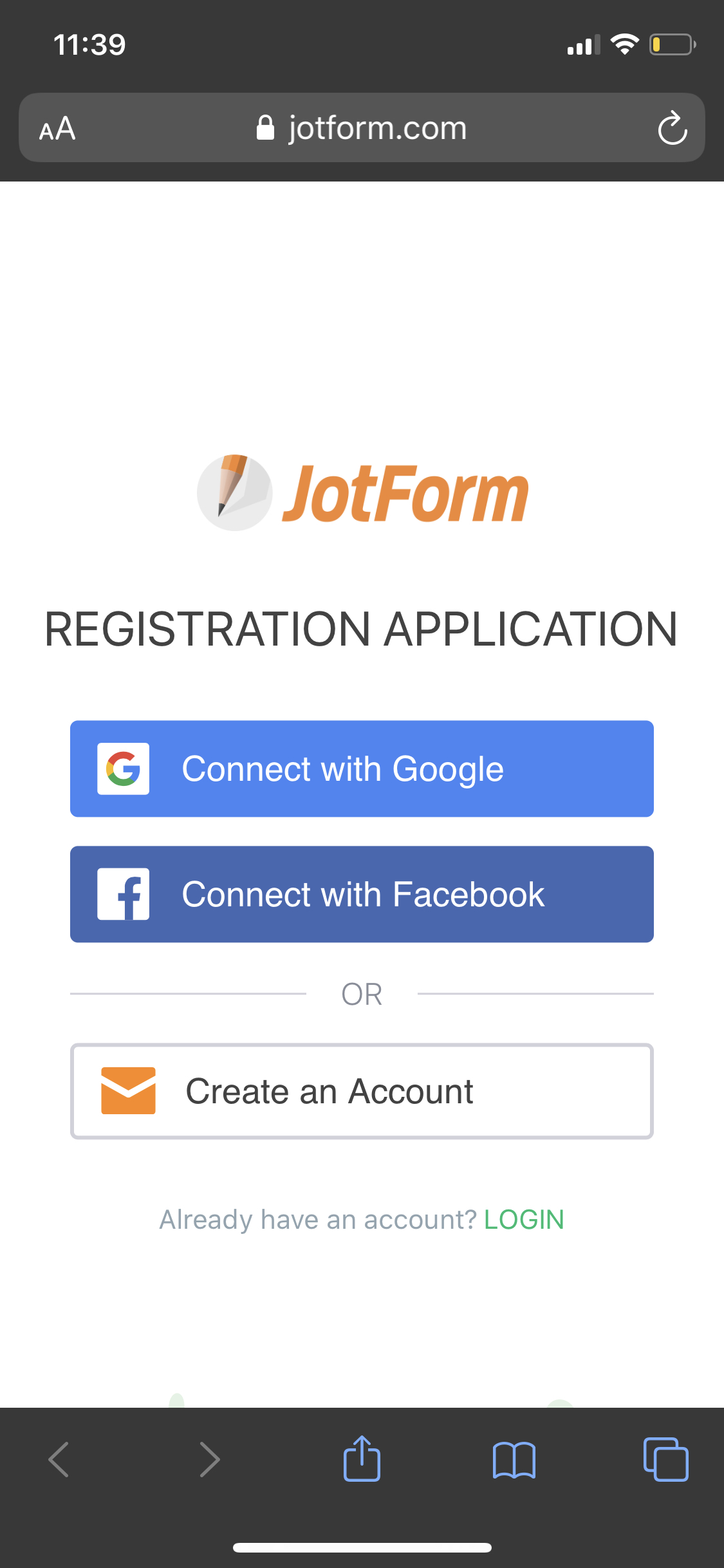 Are people required to sign up for JotForm in order to complete a form?