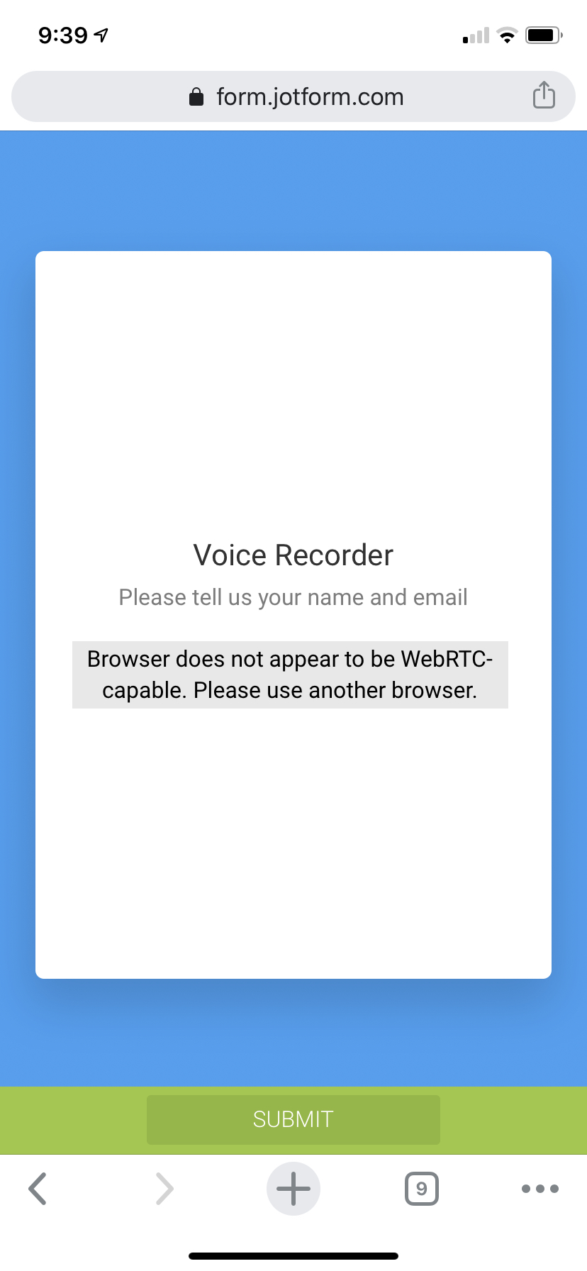voice recorder app not working