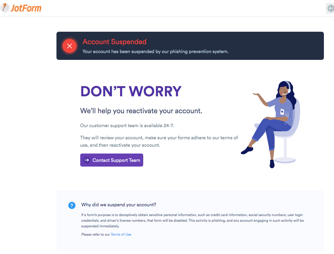 Account suspended перевод
