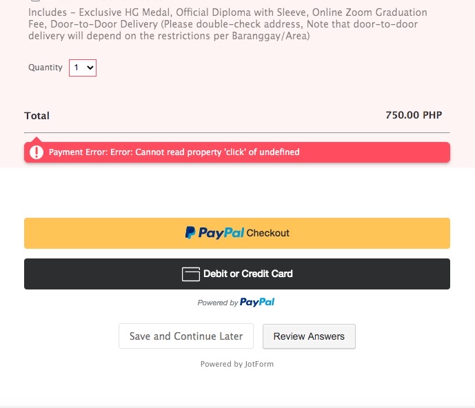 PayPal not working always causing errors