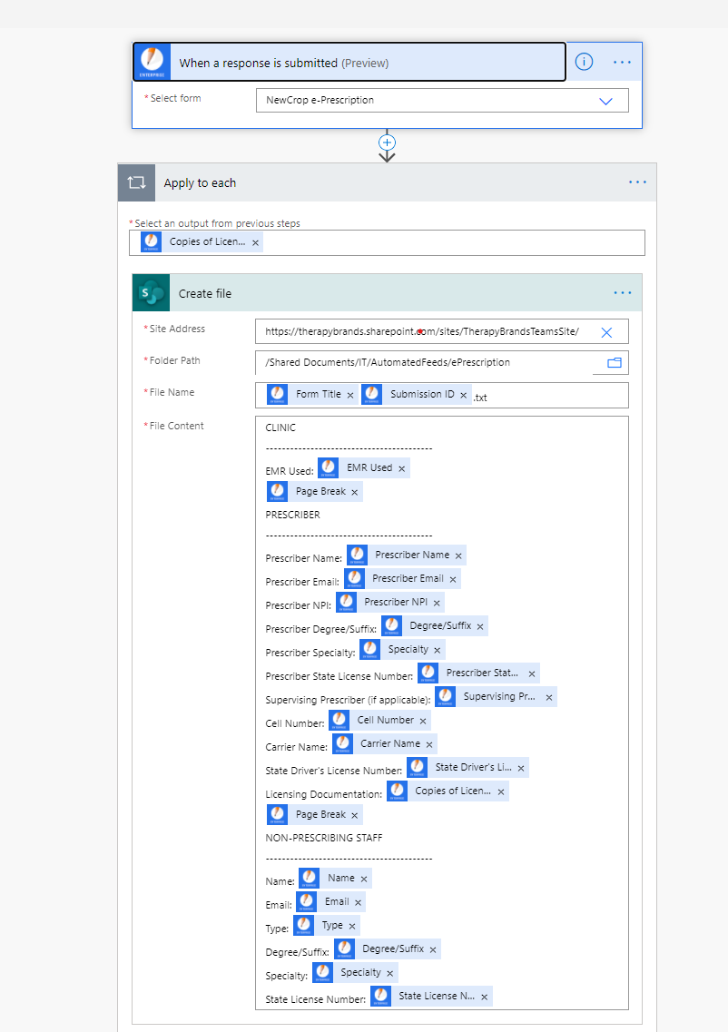 How can I upload a file submitted through a JotForm to Sharepoint using