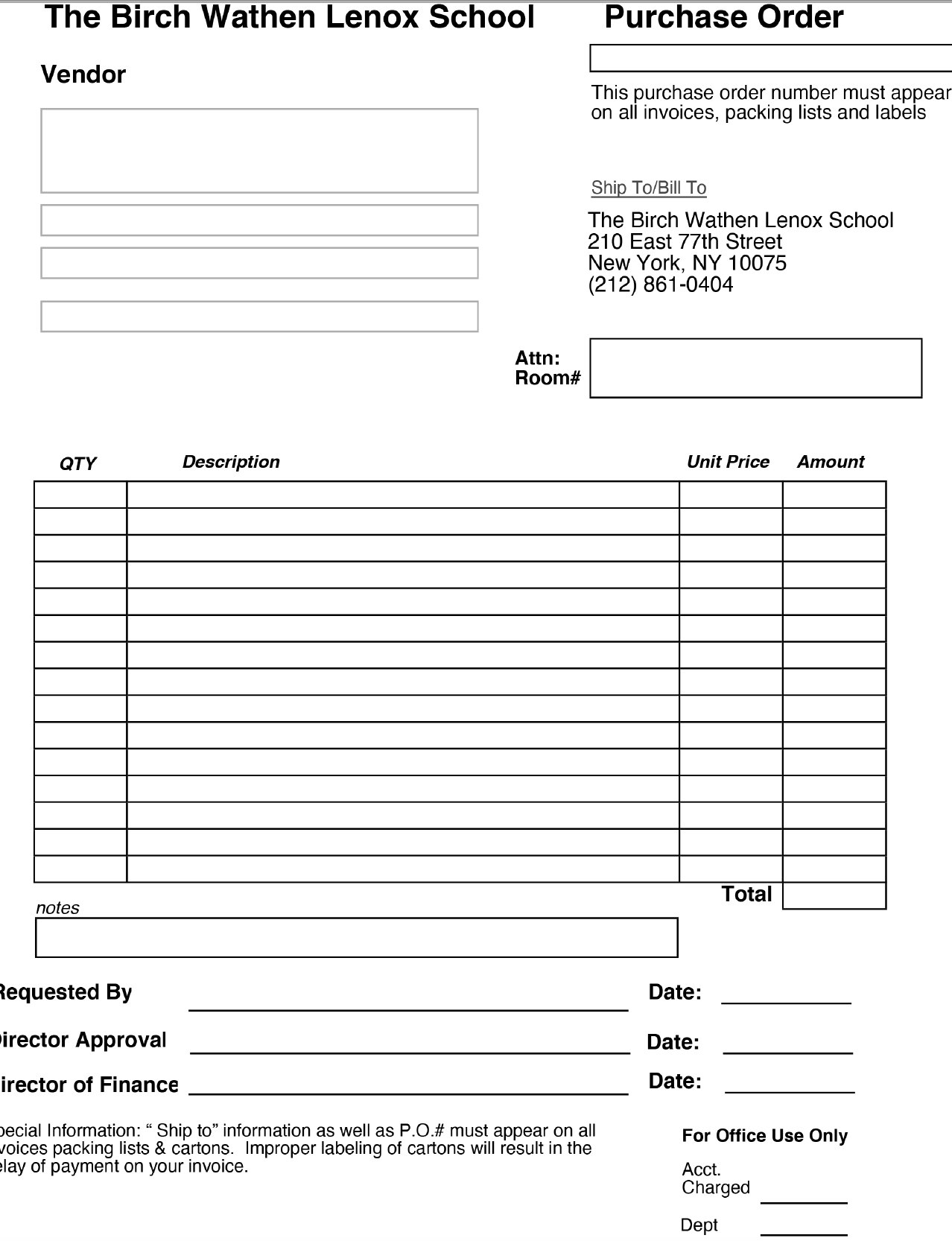 Trying To Design A Purchase Order Form