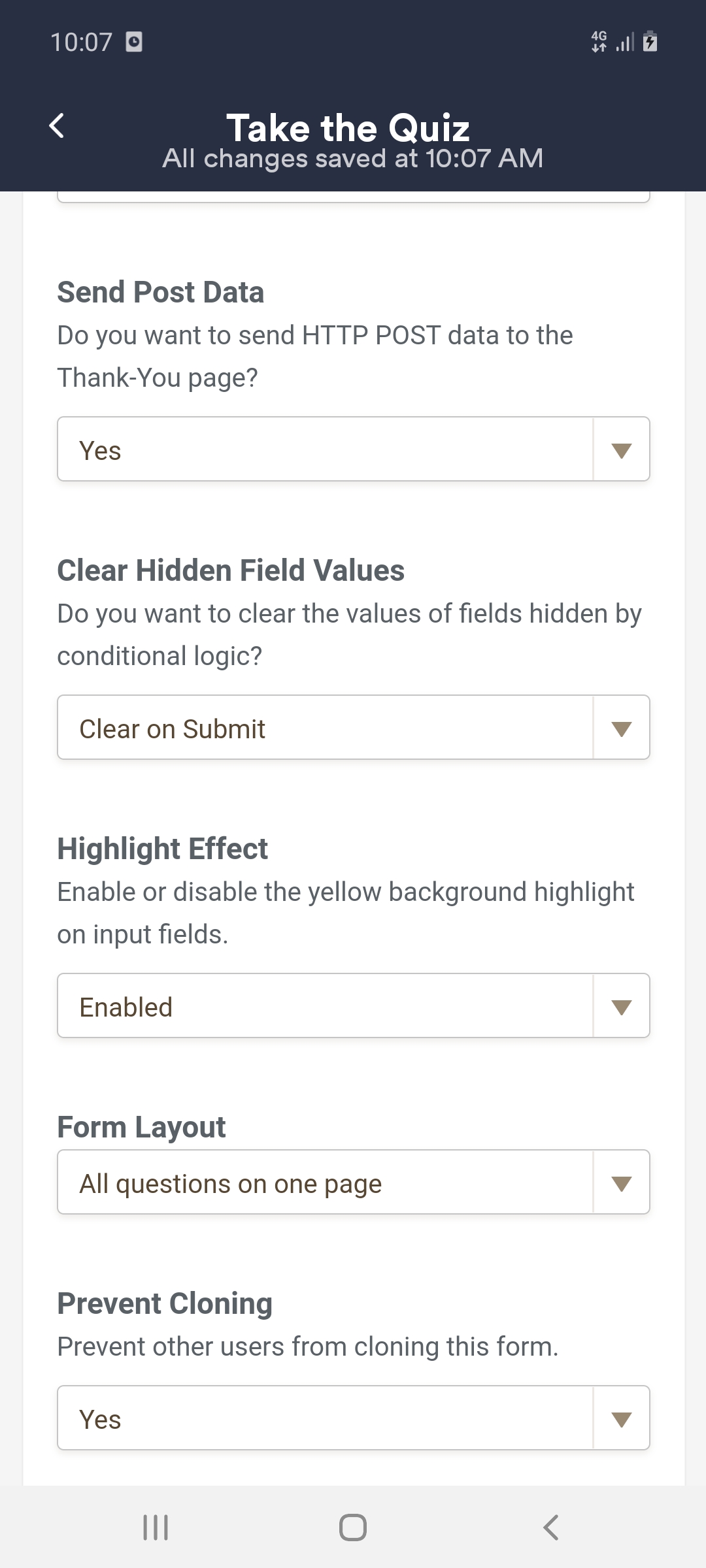 What Are The Meaning Of The Items In The Form Settings 