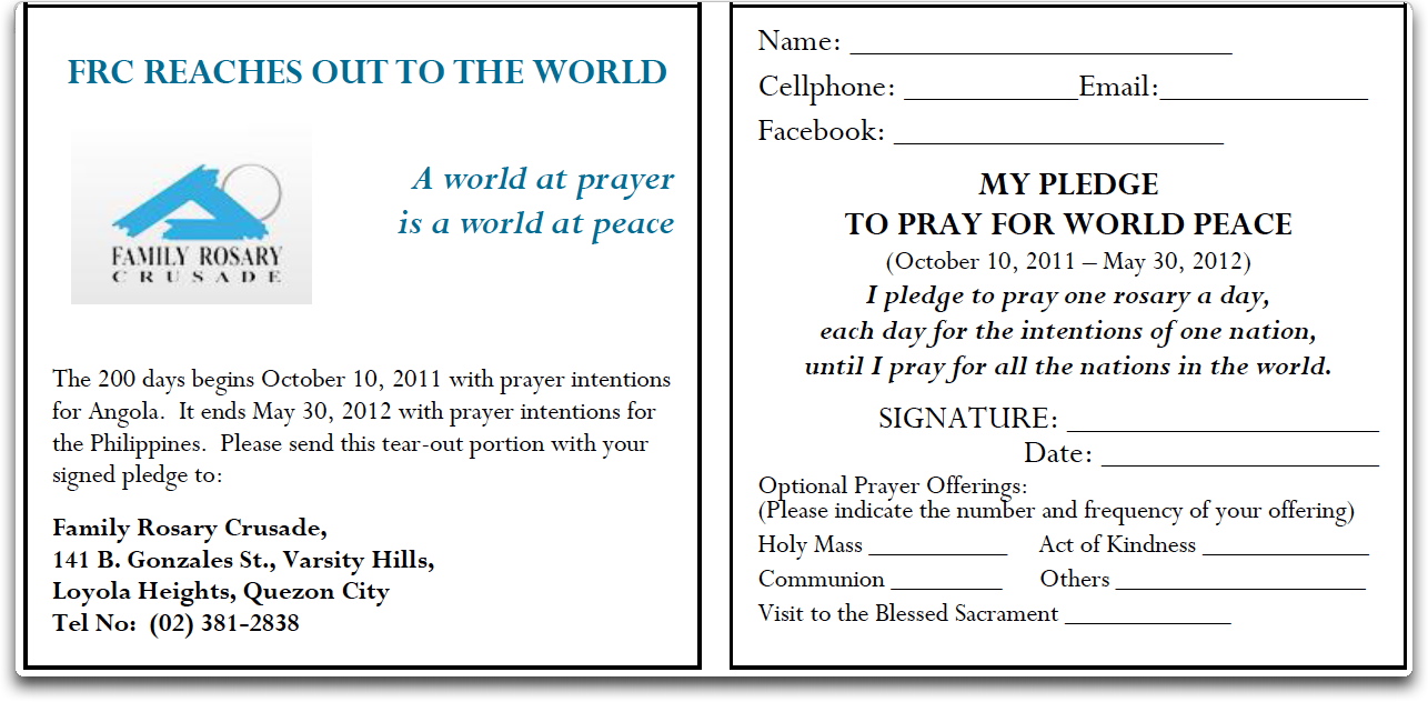 i want to build an online pledge form Regarding Church Pledge Card Template