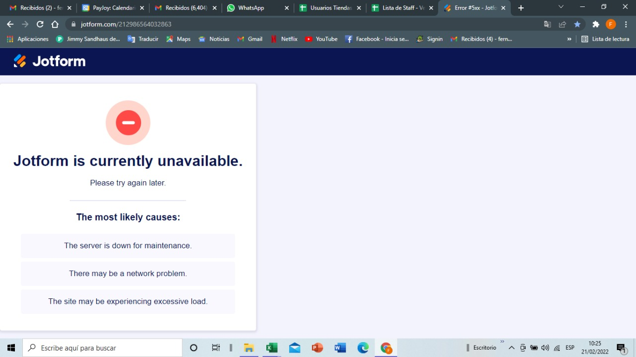 Form not loading it says 3 possible causes