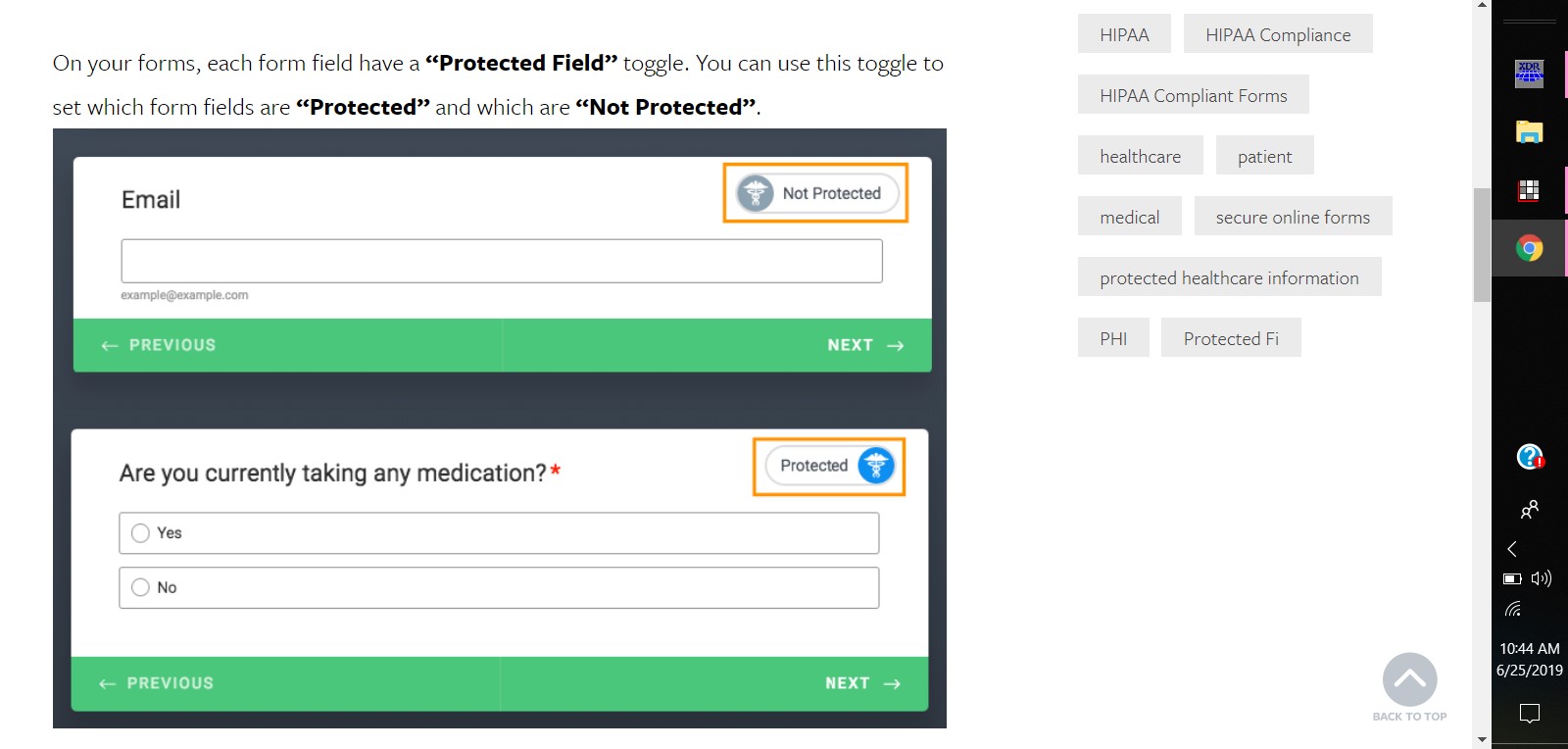 How to set PHI for each field