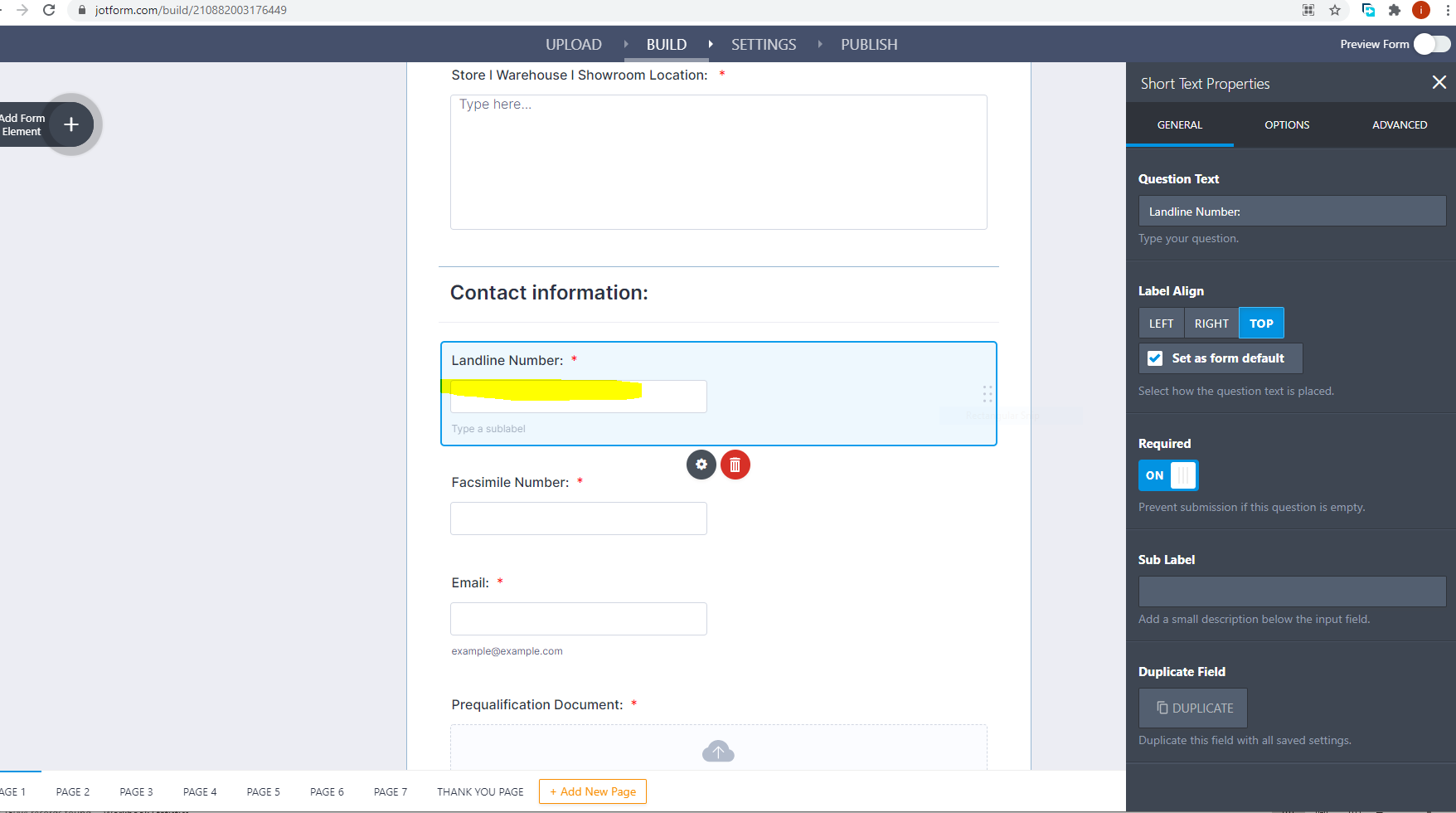 Form Inquiry : How to create mandatory country code entry