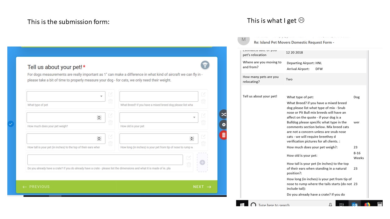 PDF editor: change email form submission layout