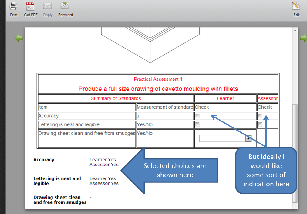 Check Boxes and Drop Downs within Free Text HTML