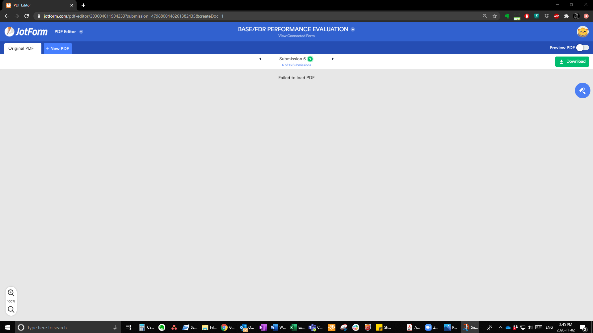 SMART PDF FORM: Failed to load PDF error