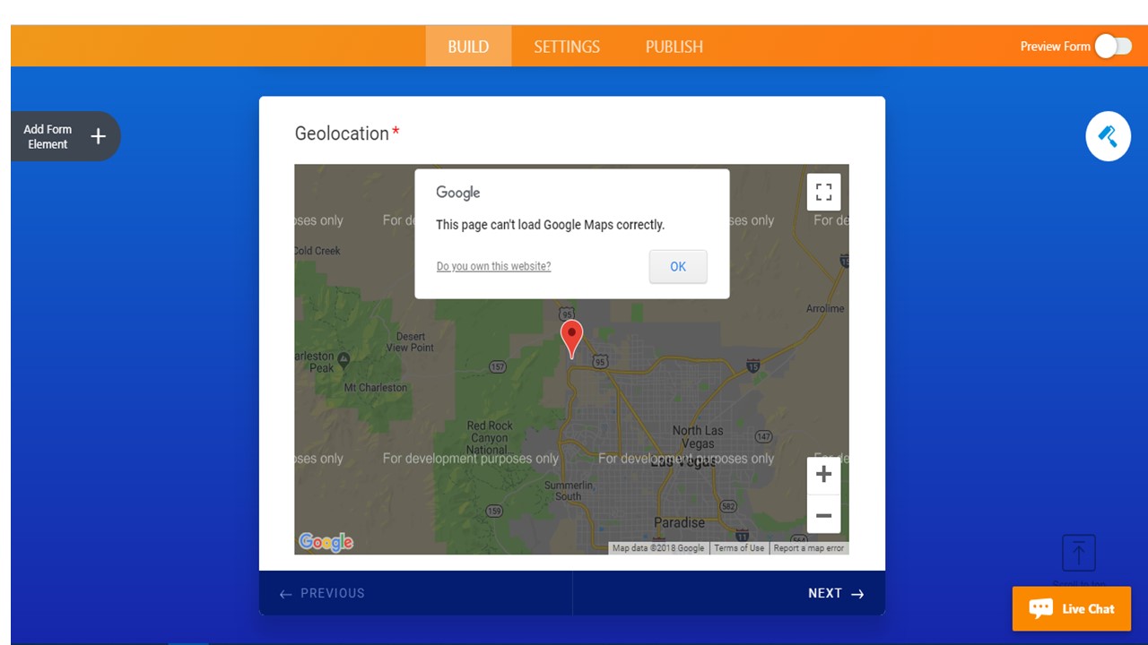 Geolocation Widget Is Not Working It Shows That It Did Not Load The Maps Correctly
