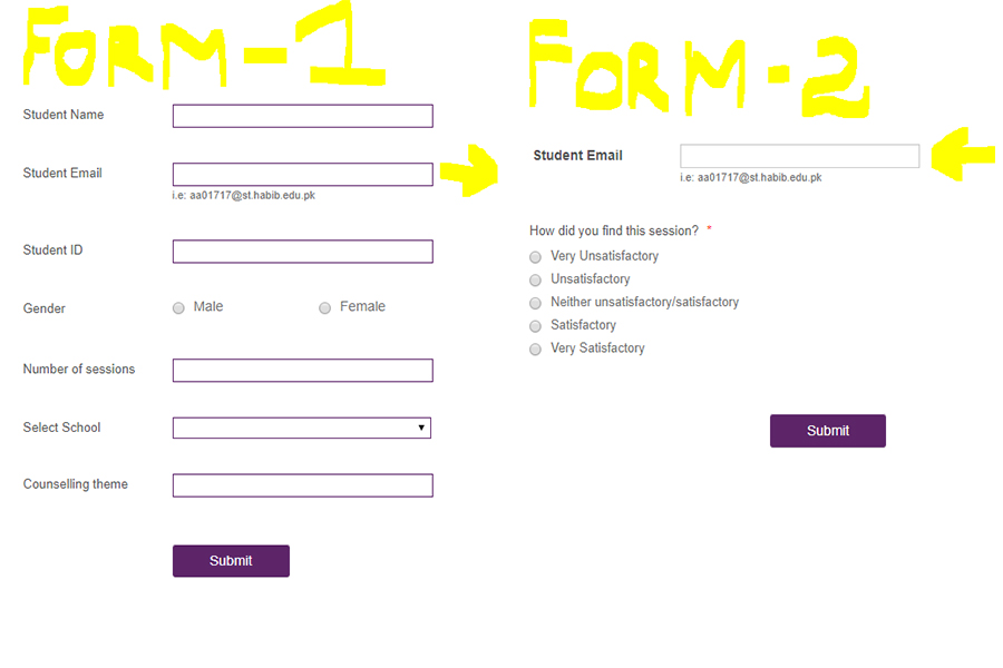 how to pass 1st form data field to 2nd form field?