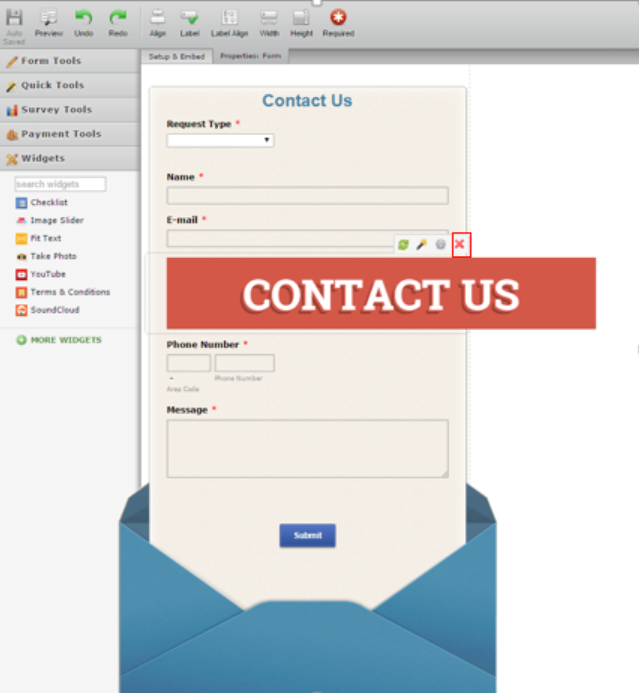 Why do I have a CONTACT US on my form? Image 1 Screenshot 20