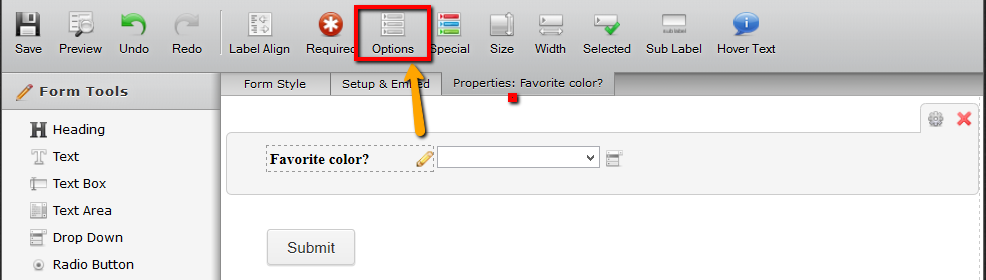 How do I create drop down answers to items users select? Image 1 Screenshot 30