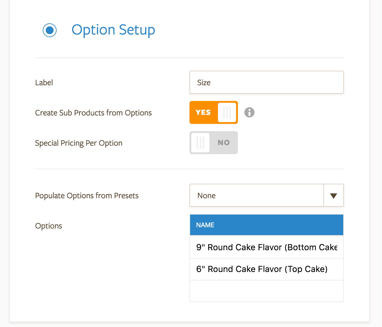 Not all options are showing in the payment field when creating them as sub products Screenshot 40
