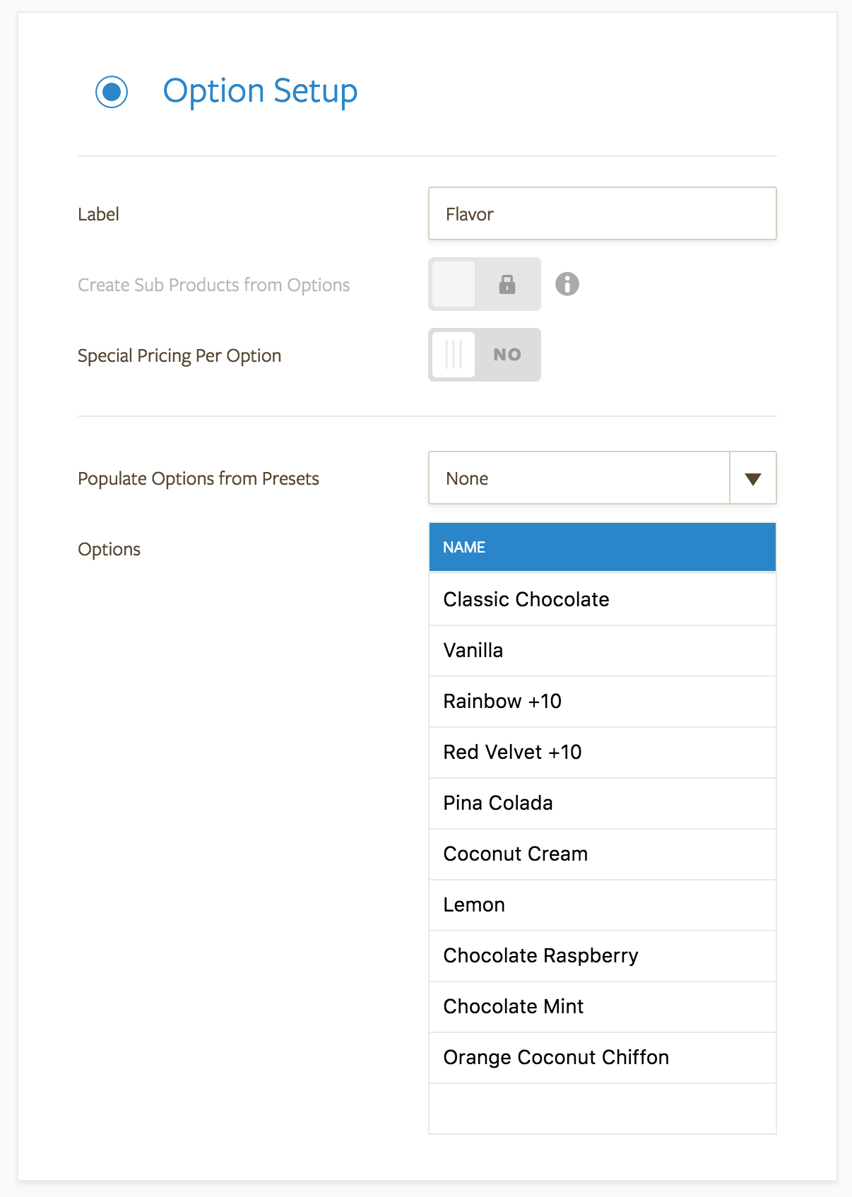 Not all options are showing in the payment field when creating them as sub products Screenshot 51