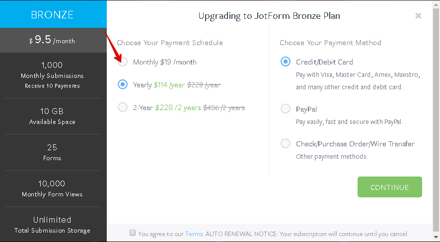 Is there an option to pay monthly or are all subscriptions billed annually?  Image 1 Screenshot 20