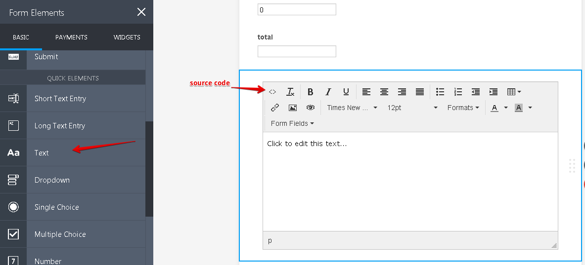 Can I put html on my form so I can display an option for the form user? Image 1 Screenshot 30