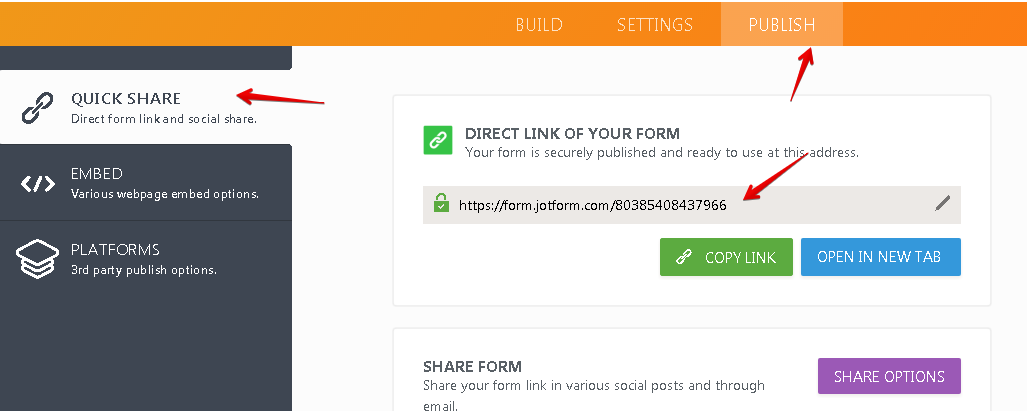 Link generation for contact form Image 1 Screenshot 20