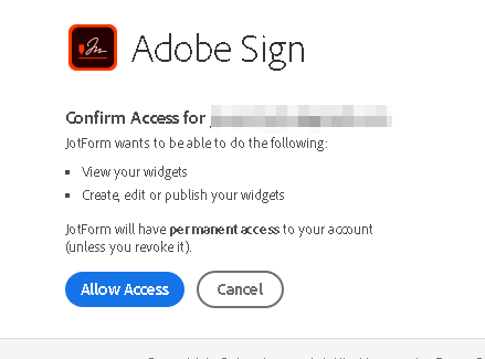 AdobeSign widget wont authenticate Image 1 Screenshot 20