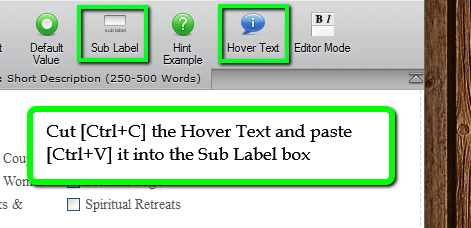 Could I put the sub label for the Text area widget right underneath the title? Image 1 Screenshot 20