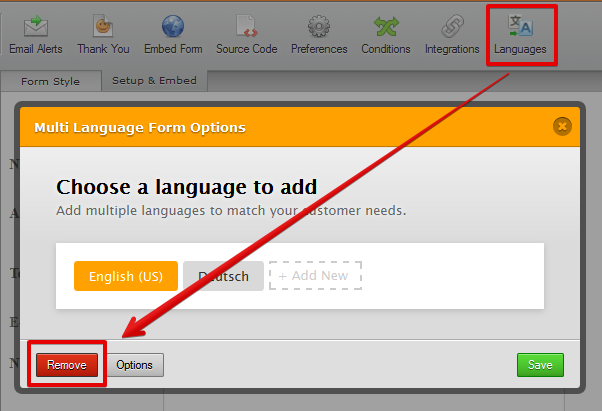 Unable to edit language on multi language form options Image 1 Screenshot 20