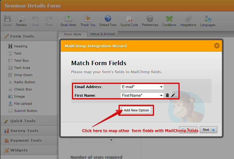 Merging jot form fields with mail chimp Image 1 Screenshot 20