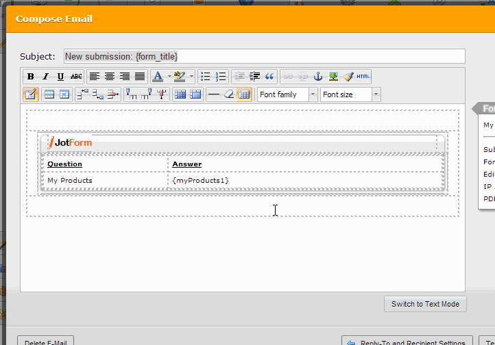 How to modify the PDF download hyperlink text in submission emails?