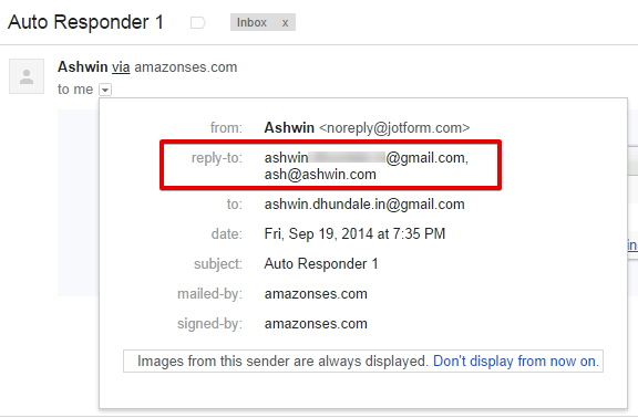 In The Reply To Email How Can I Get 2 Emails