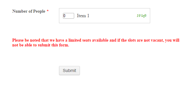 Can the Quantity Gift Registry widget be used to limit form submissions? Image 1 Screenshot 20
