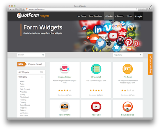 form widgets