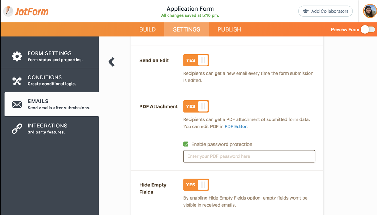 New feature: Create password protected PDFs for submission emails