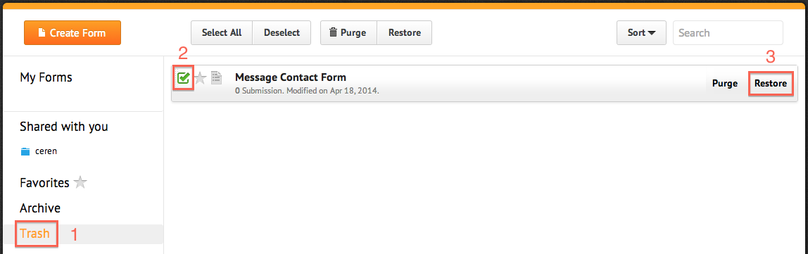 I accidentally deleted my form! How can I get my form back? Image 1 Screenshot 20