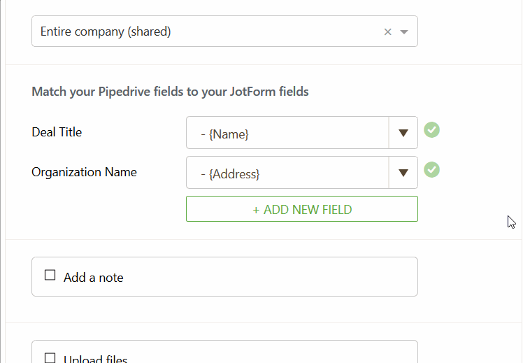 Pipedrive fields are marked as required in the Integration even though they are not Image 1 Screenshot 0