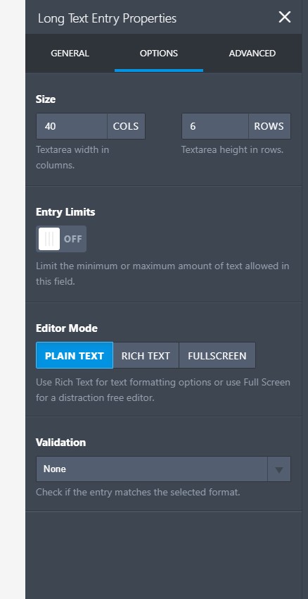 My long text field is limiting people's input