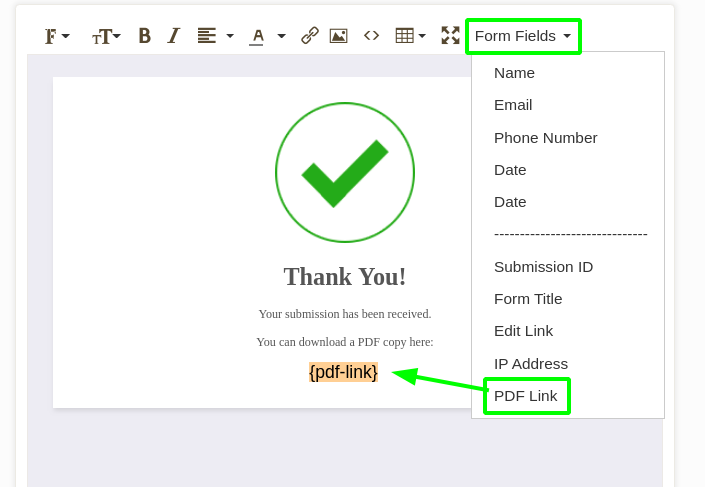 Is there any way to add option to generate pdf with filled fields in the form? Image 2 Screenshot 41